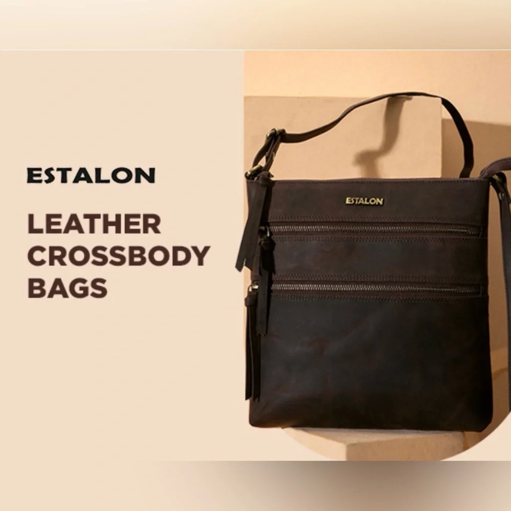 Leather ESTALON Bohemian/Crossbody Bag - Picture 13 of 16